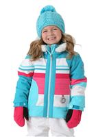 Girls Snowdrop Jacket with Fur - Blue Reef - Obermeyer Girls Snowdrop Jacket with Fur - WinterKids.com                                                                                             