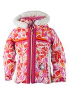 Girls Snowdrop Jacket with Fur - Heart Gingham - Obermeyer Girls Snowdrop Jacket with Fur - WinterKids.com                                                                                             