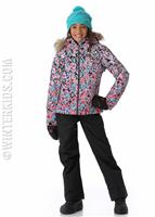 Roxy Girls American Pie Jacket - Madison Flowers / True Black - Roxy Girls American Pie Jacket - WinterKids.com                                                                                                       