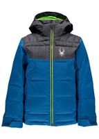  Boys Clutch Down Jacket - Concept Blue / Herringbone / Bryte Green - Spyder Boys Clutch Down Jacket - WinterKids.com                                                                                                       