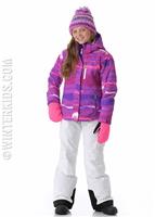 Girls JR Naquita Technical Jacket - Purple Wavelengths - Sunice Girls JR Naquita Technical Jacket - WinterKids.com                                                                                             
