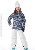 Girls Bugaboo Interchange Jacket  - Faded Sky Floral Camo - Columbia Girls Bugaboo Interchange Jacket - WinterKids.com                                                                                            