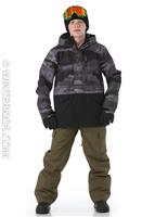 Mission Block Youth Jacket - Black Matte Painting - Quiksilver Mission Block Youth Jacket - WinterKids.com                                                                                                