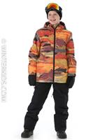 Mission Printed Youth Jacket - Barn Red Matte Painting - Quiksilver Mission Printed Youth Jacket - WinterKids.com                                                                                              