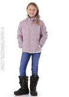 Girls Reversible Perrito Jacket - Ash Purple Mountain Print - The North Face Girls Reversible Perrito Jacket - WinterKids.com