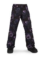 Girl's Silver Pine Insulated Pant - Black Floral Print - Volcom Girls Silver Pine Insulated Pant - WinterKids.com                                                                                              