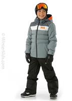 Boy's Jr Cyclone Jacket - Trooper - Helly Hansen Boys Jr Cyclone Jacket - WinterKids.com
