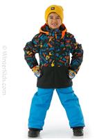 Toddler Little Mission Jacket - True Black Ski Fun (KVJ6) - Quiksilver Toddler Little Mission Jacket - WinterKids.com                                                                                             