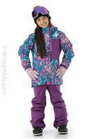 Girls Freedom Extreme Insulated Jacket - Deep Lagoon Constellation Camo Print - TNF Girls Freedom Extreme Insulated Jacket - WinterKids.com                                                                                           
