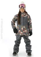 Girls Freedom Extreme Insulated Jacket - Vanadis Grey Après Floral Print - TNF Girls Freedom Extreme Insulated Jacket - WinterKids.com                                                                                           