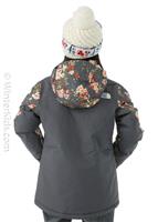 Girls Freedom Extreme Insulated Jacket - Vanadis Grey Après Floral Print - TNF Girls Freedom Extreme Insulated Jacket - WinterKids.com                                                                                           
