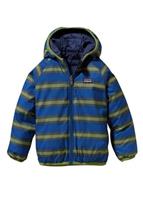Baby Reversible Puff-Ball Jacket (Retro Stripe: Bali Blue)-Closeout - Baby Reversible Puff-Ball Jacket (Retro Stripe: Bali Blue)-Closeout