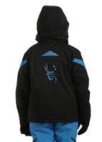 Boys Avenger Jacket (Black/Avalon Blue) - Back View