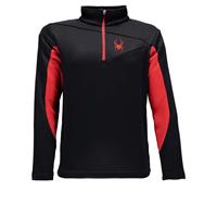 Spyder Charger Therma Stretch T-Neck - Boy's - Black / Volcano