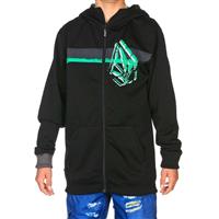Mustard Long Fleece Full Zip (Black) - Black