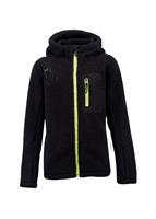 Boys Funnel Fleece Jacket (Black/Black/Sharp Lime) - Studio Shot