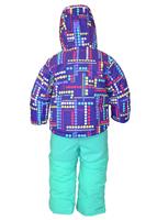 Frosty Slope Set (Hyper Purple Dots Plaid) - Back View