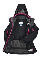 Girls Bugaboo 3-in-1 Tech Parka (Black/Bright Rose) - Inside View