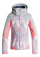 Girls Sassy Girl Jacket - Minimal Grey / Mosaic - Roxy Girls Sassy Girl Jacket - WinterKids.com                                                                                                         