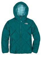 Girls Reversible Down Moondoggy Jacket (Fissure Green) - Closeout - The North Face Girls Reversible Moondoggy Jacket (Fissure Green) Studio