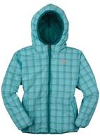 Girls Reversible Down Moondoggy Jacket (Fissure Green) - Closeout - The North Face Girls Reversible Moondoggy Jacket (Fissure Green) Reverse Side