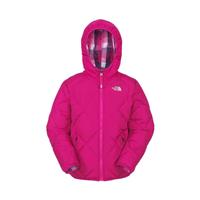 Girls Reversible Down Moondoggy Jacket (TNF Black) - Fusion Pink / Ruffle Pink Plaid