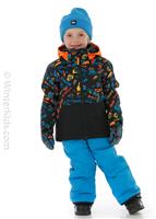 Toddler Little Mission Kids Jacket - True Black Ski Fun (KVJ6) - Quiksilver Toddler Little Mission Kids Jacket - WinterKids.com                                                                                        