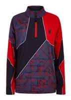 Spyder Divide Zip T-Neck - Boy's - Network Print - Spyder Boys Divide Top - WinterKids.com