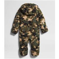 Baby Bear One-Piece Fleece Suit - Military Olive Camo Texture Small Print