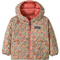 Baby Reversible Down Sweater Hoody - Tiny World / Lichen Green