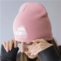 Embroidered Beanie - Ski Like A Girl - Pink