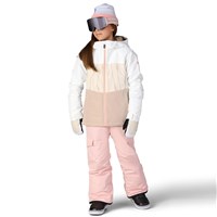 Girls Athena Insulated Jacket - White Limestone Colorblock