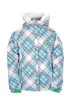 Girls Mannual Bella Insulated Jacket (Blue Argyle Print) - Closeout - Studio Back Shot
