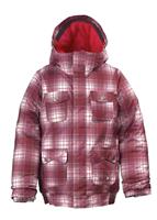 Girls Twist Bomber Jacket (Bright White Blur Plaid) - Closeout - Burton Girls Twist Bomber Jacket (Bright White Blur Plaid) Studio