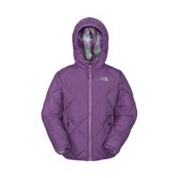 Girls Reversible Down Moondoggy Jacket (TNF Black) - Gravity Purple / Lion Purple Plaid