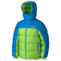 Youth Guides Down Hoody - Green Envy / Cobalt Blue