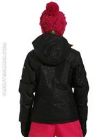 Girls Snow Flame Jacket (Black Emboss) - Back View