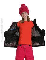 Girls Snow Flame Jacket (Black Emboss) - Inside View