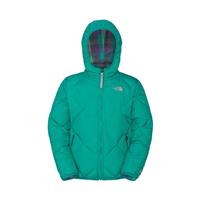 Girls Reversible Down Moondoggy Jacket (TNF Black) - Kokomo Green / Greenwich Green Plaid