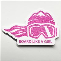 3 Pink Glitter Sticker - Board Like a Girl - Pink