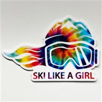 3 Tie-Dye Sticker - Ski Like A Girl