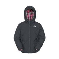 Girls Reversible Down Moondoggy Jacket (TNF Black) - TNF Black / Fusion Pink Plaid