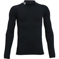 Boy's ColdGear® Mock Long Sleeve Top - Black / White