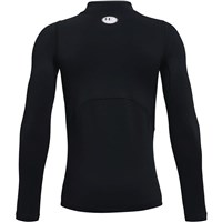 Boy's ColdGear® Mock Long Sleeve Top - Black / White