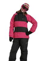 Girl's Posie Jacket (Denim Twill Black/Pop) - Alternate View