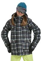 Girls Twist Bomber Jacket (True Black Candy Plaid) - Girls' Twist Bomber Jacket (True Black Candy Plaid)