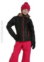 Girls Snow Flame Jacket (Black Emboss) - Alternate View