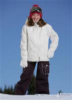 Girls Lumina Insulated Jacket (White Herringbone Denim) - Alternate View