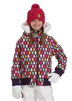 Girls Splash Puffy Jacket (Grape Drips Print) - Girl's Splash Puffy Jacket (Grape Drips Print)
