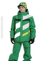 Boys Mannual Puffy Jacket (Kelly Colorblock) - Alternate View